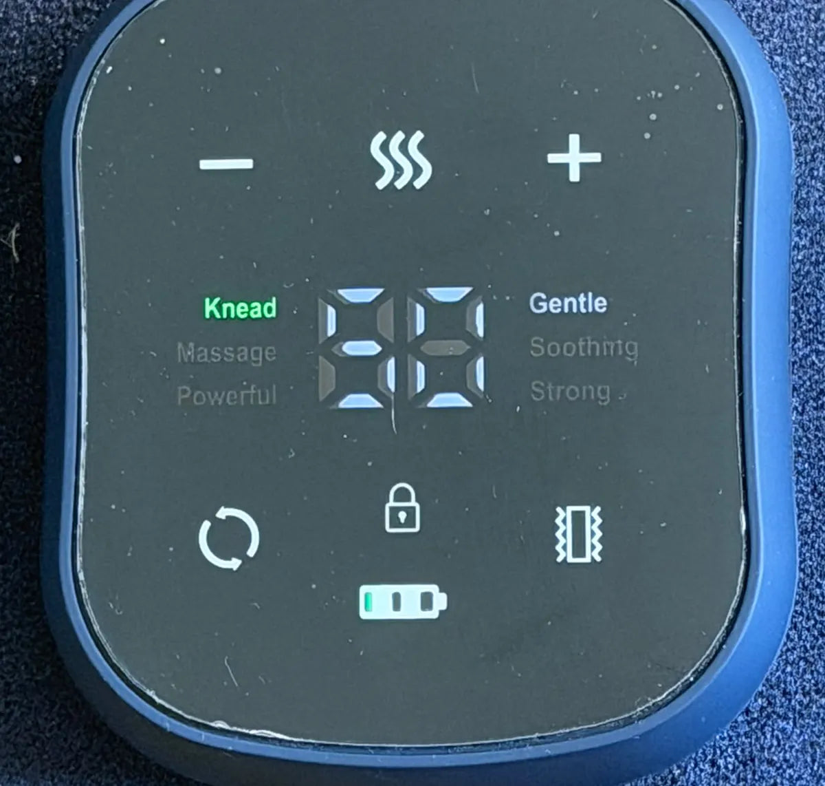 לוח הבקרה של BackPro דולק - חום, מצבי לחץ ורטט